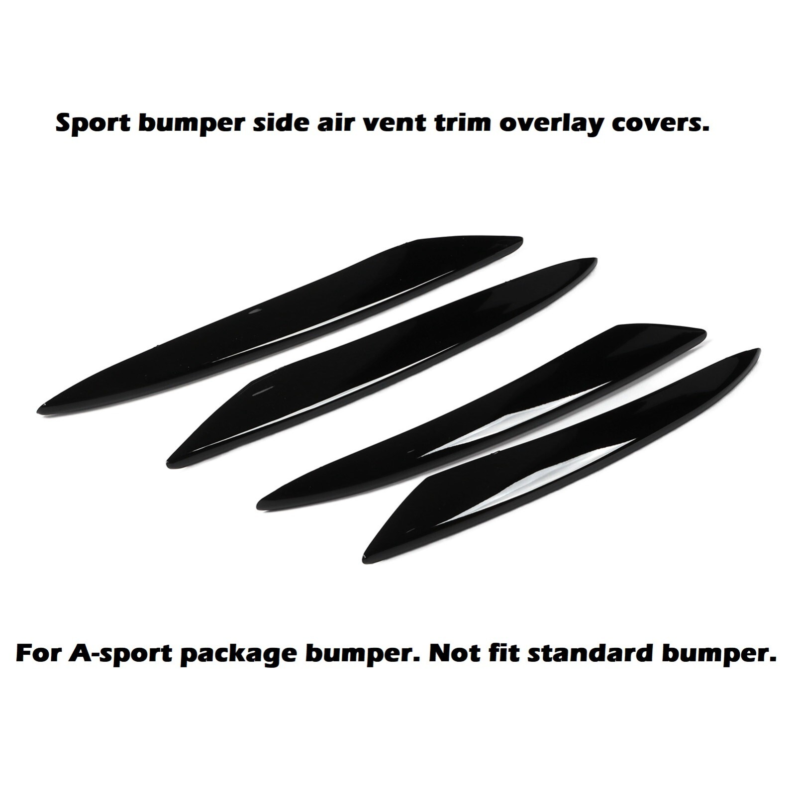 Gloss Black Painted Front Air Vent Blade Plastic Cover Trim Fits 16-20 W213 E300