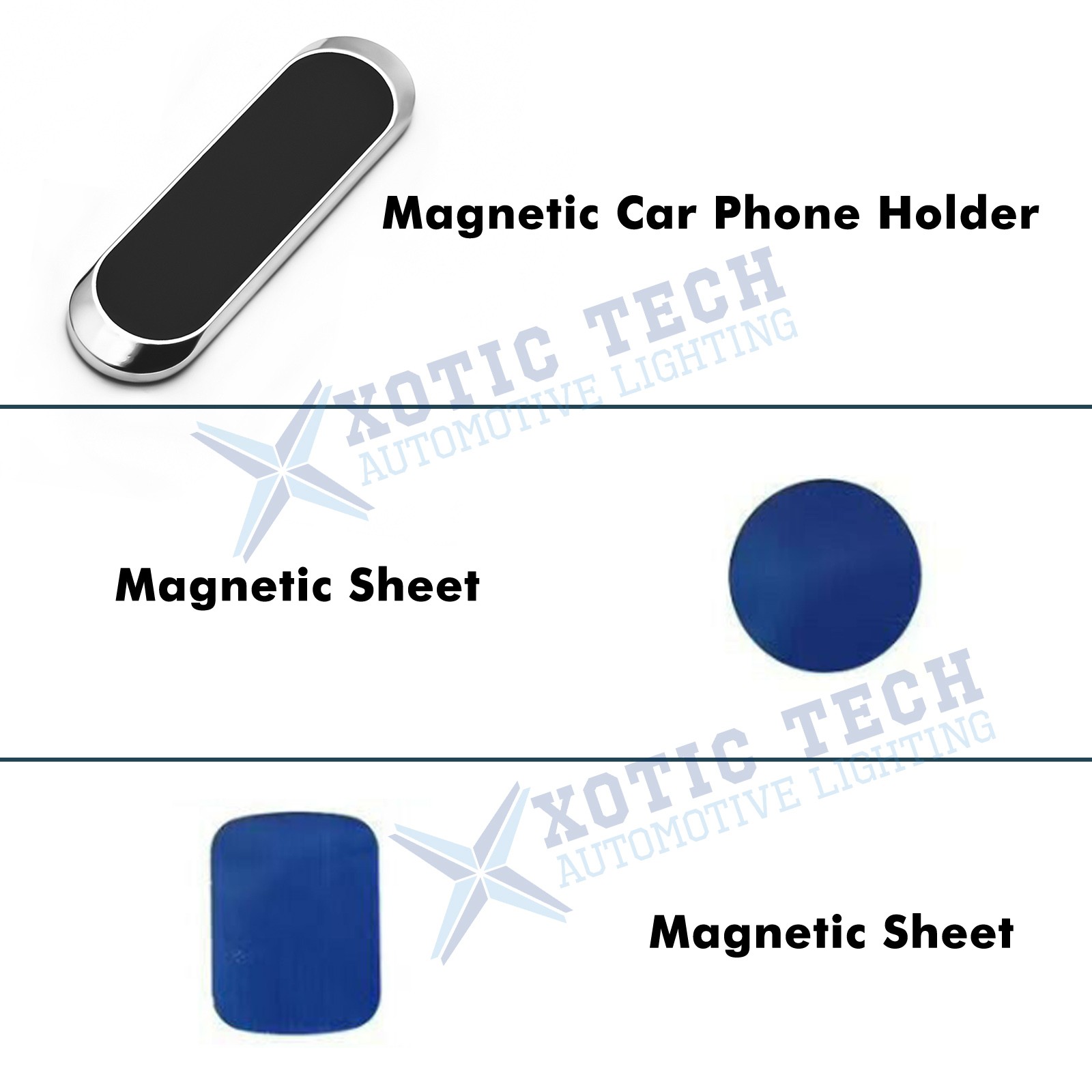 Silver Magnetic Car Phone Holder Stand Car Dashboard 360 Rotation For Honda Ford