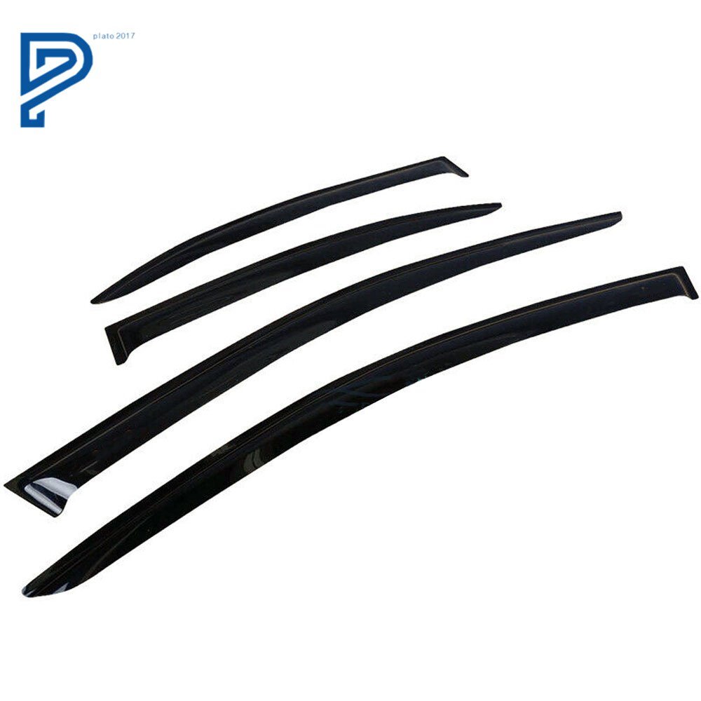 For 08-17 Mitsubishi Lancer Smoke Window Rain Visors Shade Slim Style Guard Vent