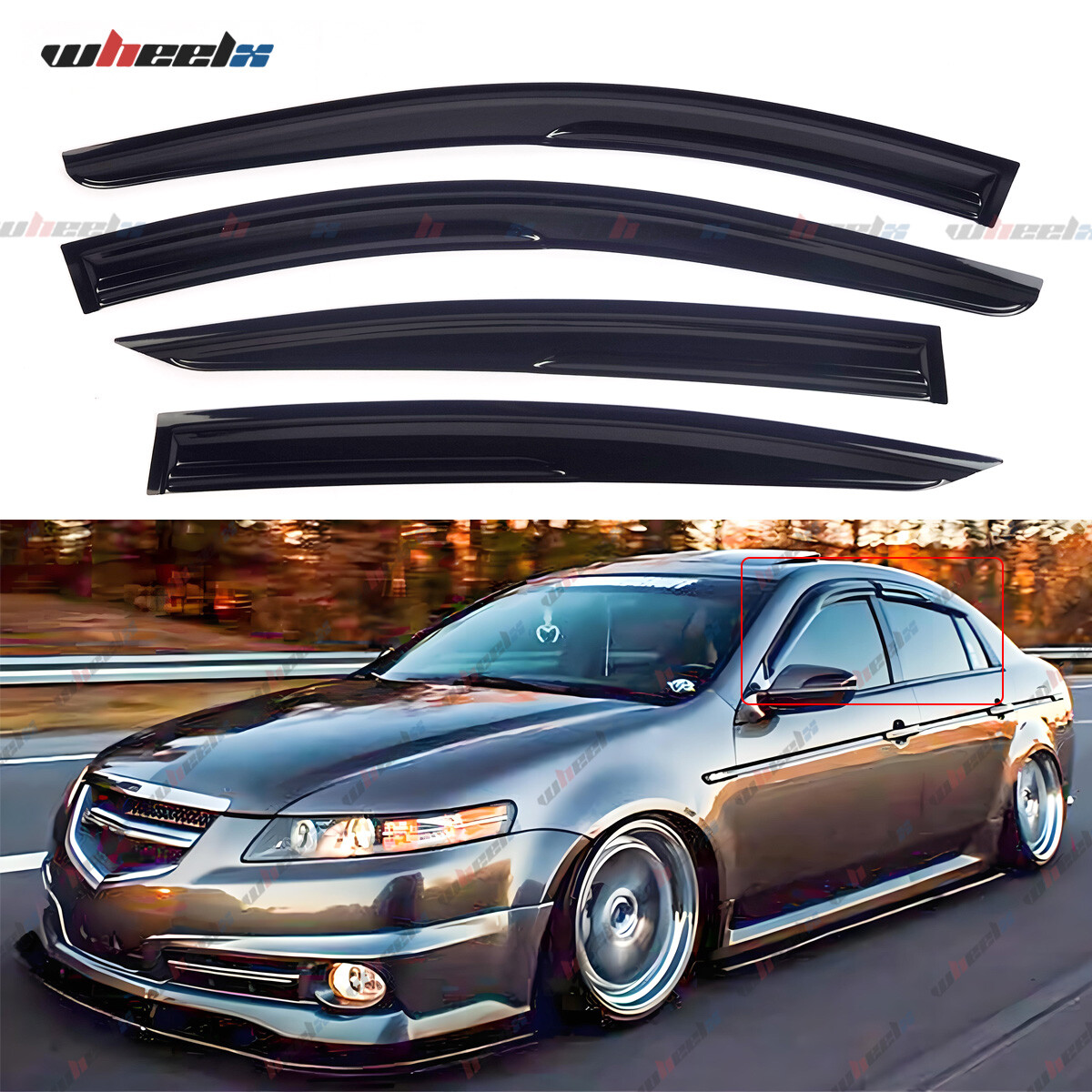 FOR 2009-14 ACURA TL JDM MUGEN STYLE WINDOW VISOR VENT RAIN SUN GUARD DEFLECTOR