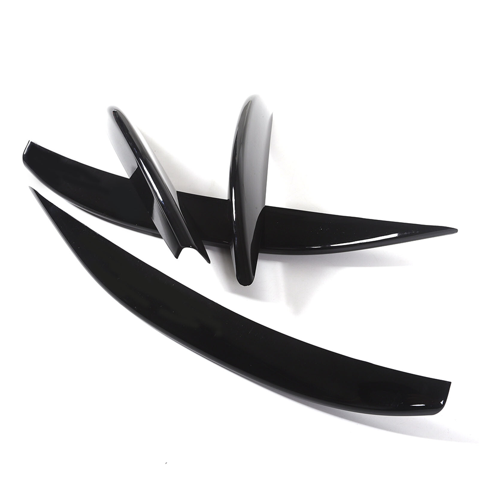 ABS Glossy Black Front Fog Light Eyebrow Trim Strip For Benz E-class 2024+