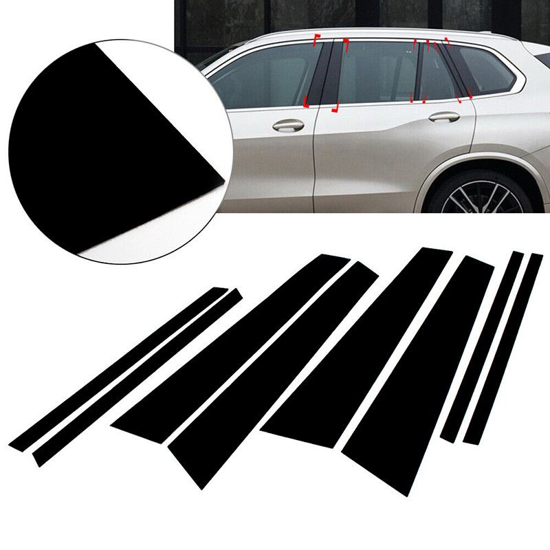 8pc Glossy Black Polycarbonate Window Pillar Posts Trim Fit For BMW X5 2019-2023
