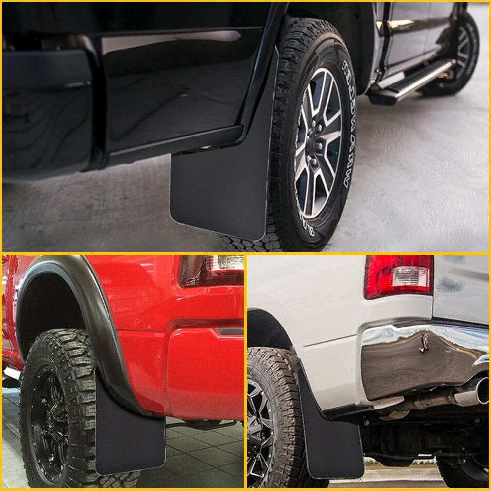 4x Universal Flaps Splash Guards Mud W/ Clip Fit for Silverado 1500 2500 3500 HD