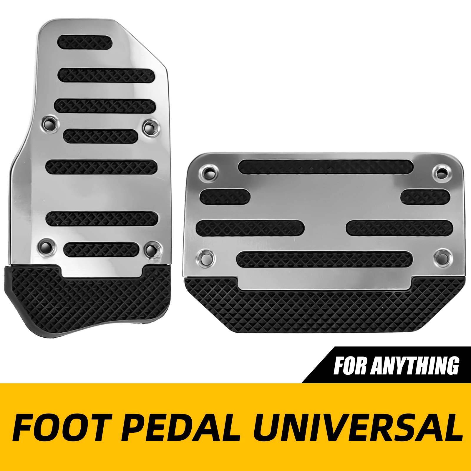 Universal Automatic Gas Brake Foot Pedal Pad Cover Accessories Non-Slip Silver
