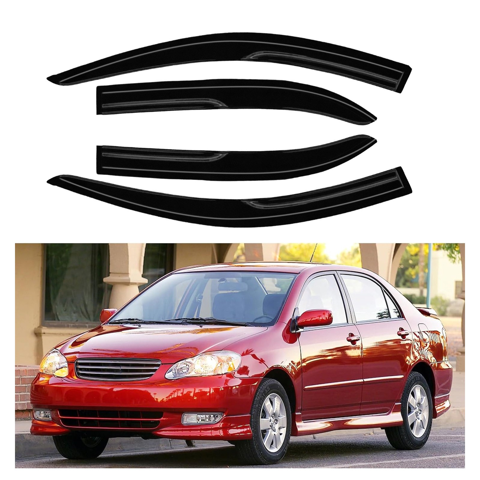 For Toyota Corolla Sedan 2003-2008 Window Visors Wind Deflectors Sun Rain Guard§