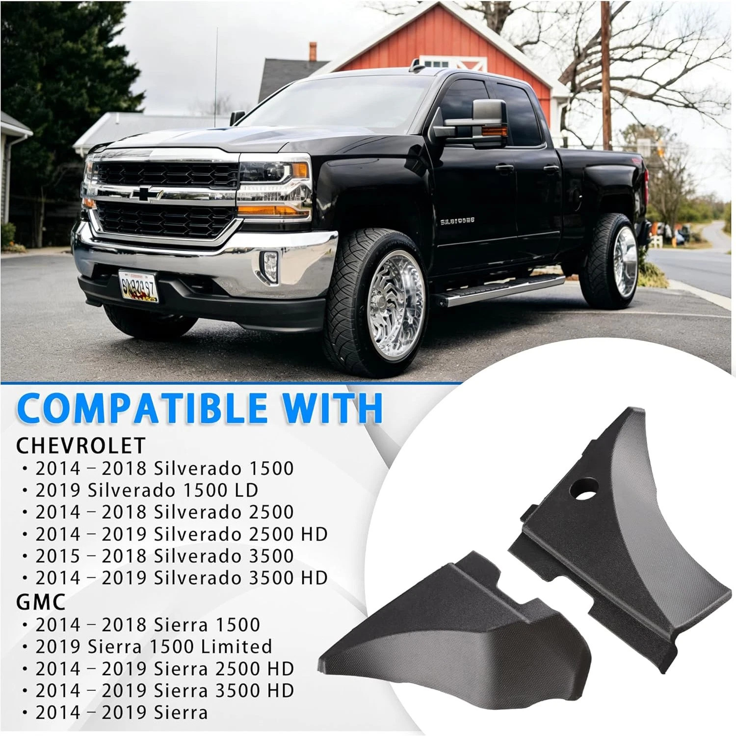 Windshield Wiper Cowl Cover Air Inlet Panel Trim For Sierra Silverado 2014-2019