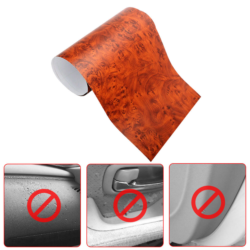 12 X 39” Car Sticker Glossy Walnut Wood-Grain Vinyl Wrap Wrap Film Accessories