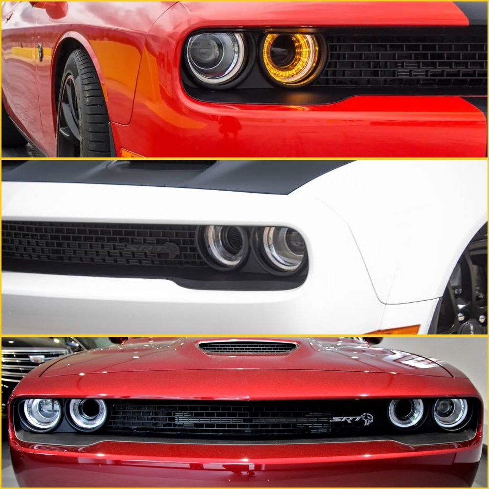 Front Headlight Bezel Lamp Trim Left Right & for 2015-20 Dodge Challenger