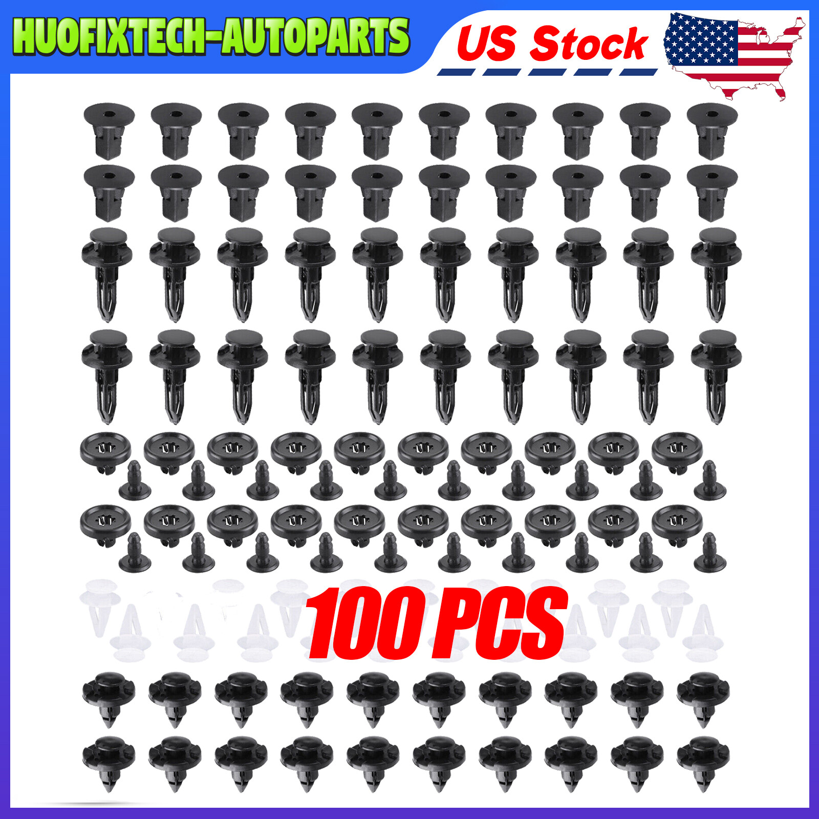 For TOYOTA & LEXUS Trim Panel Clips Bumper Fender Push Pin Rivet 7 8 9mm Engine