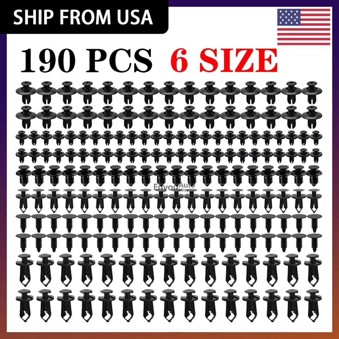 For Toyota 190Pcs Bumper Clips Retainer Auto Car Rivets Fastener Fender Push
