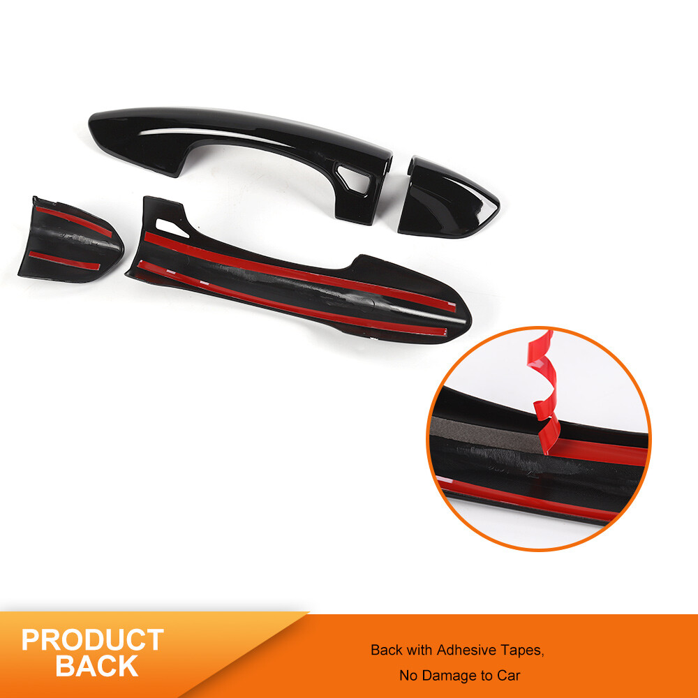 For 2015-2023 Ford Mustang GLOSS BLACK 2-Door Handles Covers Overlay Accessories