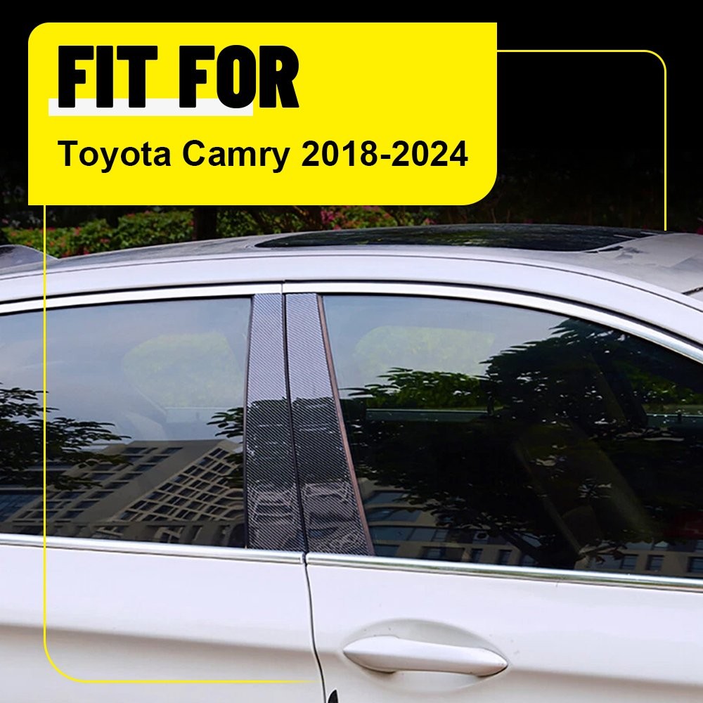 For Toyota Camry 2018 19 20-2023 24 Look Window Pillar Posts Covers Carbon Fiber
