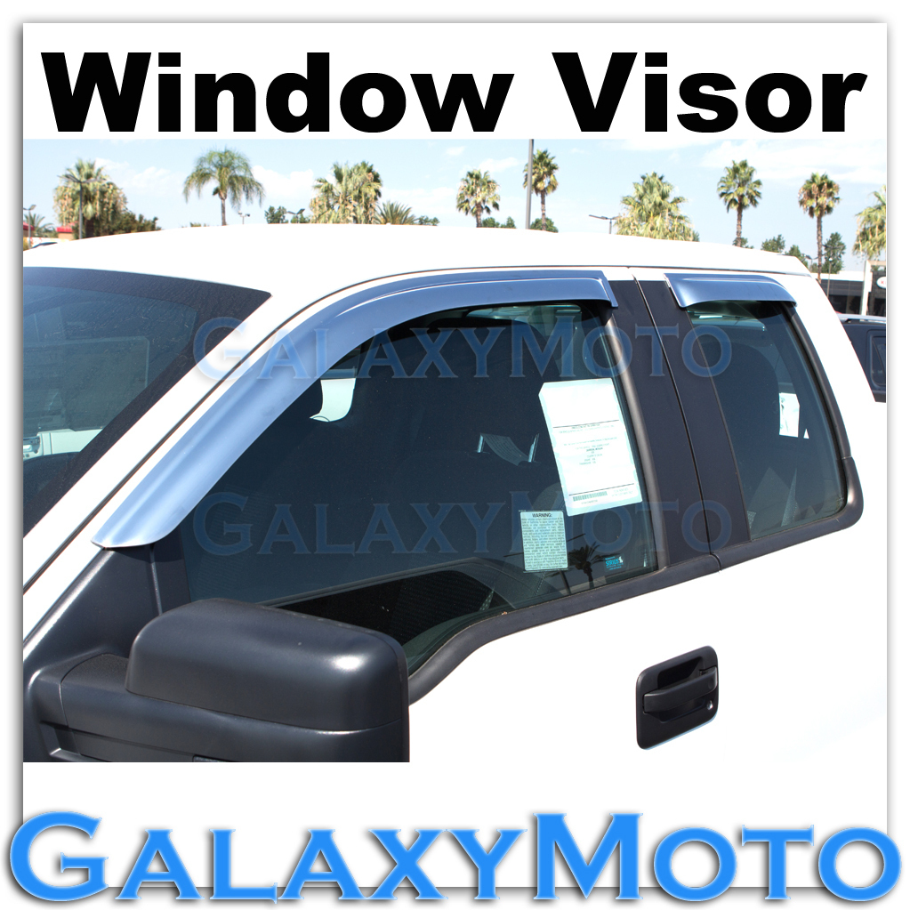 Ford F150 Extended Super Cab Chrome 4pc set Window Vent Visor Rain Sun Guard