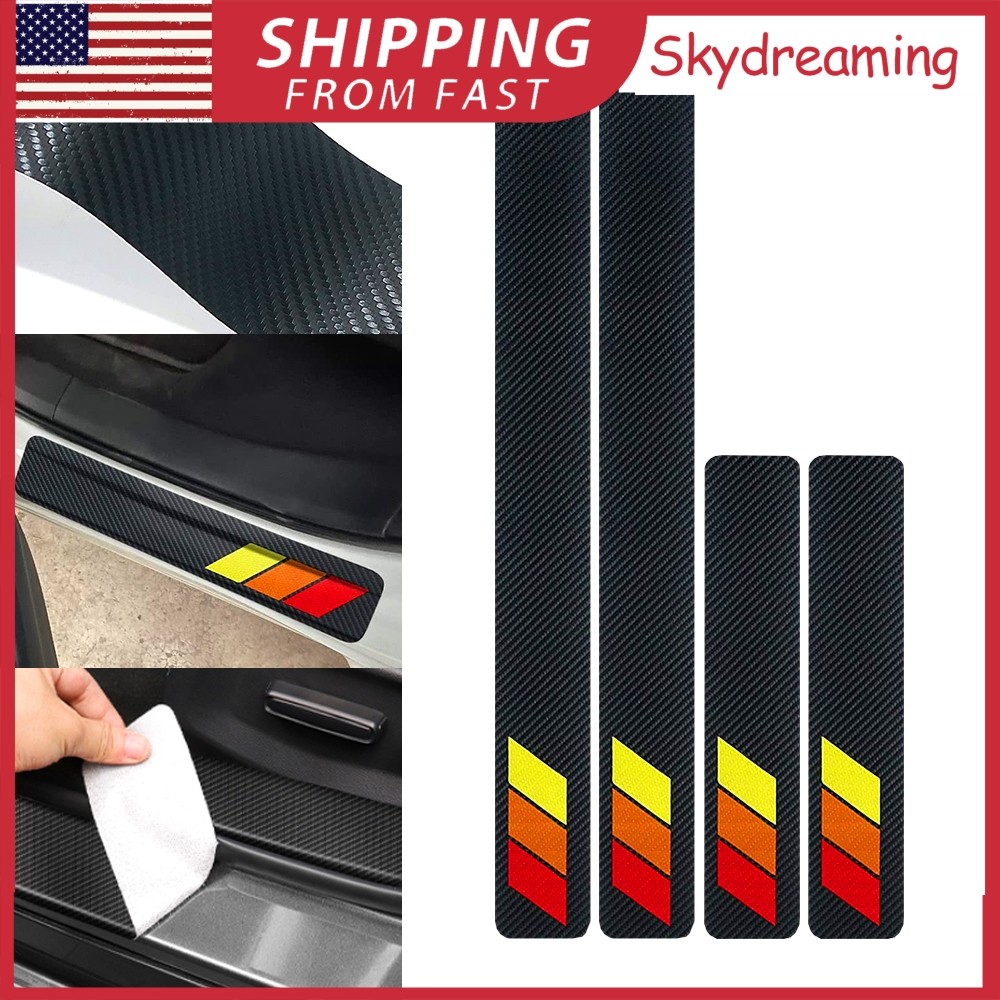 New For Toyota Door Sill Stickers Protector Kit Decor Trims Car Auto Accessories