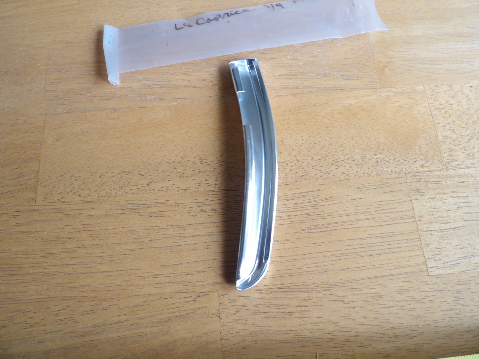 CHEVROLET 1968 CAPRICE QUARTER LEFT EXTENSION MOULDING RE-ANODIZED? NOS?