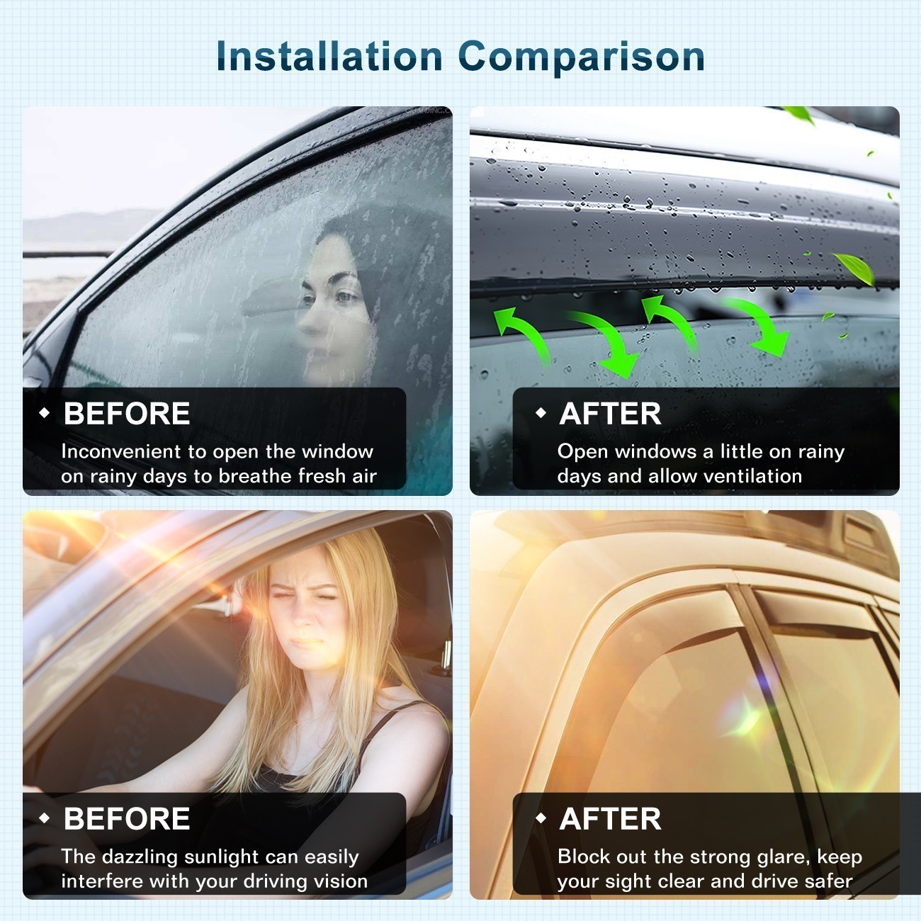 Window Visors Vent Rain Guards Deflectors For Toyota Camry 2025-2026 In-Channel