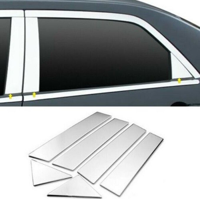 6Pcs Silvery Pillar Posts Window Trim Cover For Chrysler 300 300C 2005-2010