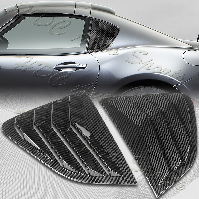 For 2017-2024 Mazda MX-5 Miata Carbon Look Side Window Louvers Scoop Cover Vent