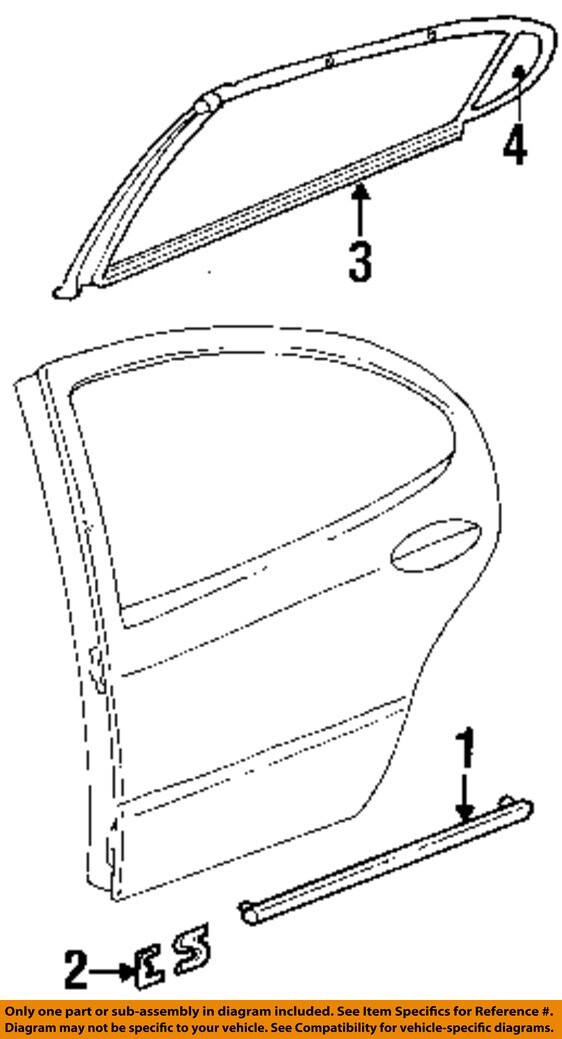CHRYSLER OEM 95-04 Concorde Rear Door Exterior Trim-Body Side Mldg 5018315AA