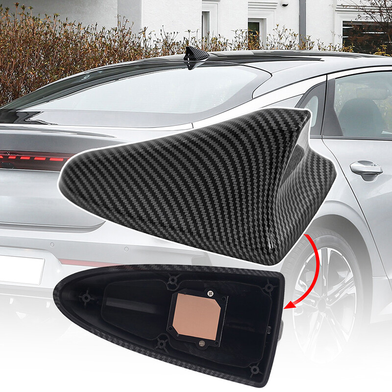 For 2012-2017 Hyundai Veloster Shark Fin Roof Antenna Cover Carbon Fiber Black
