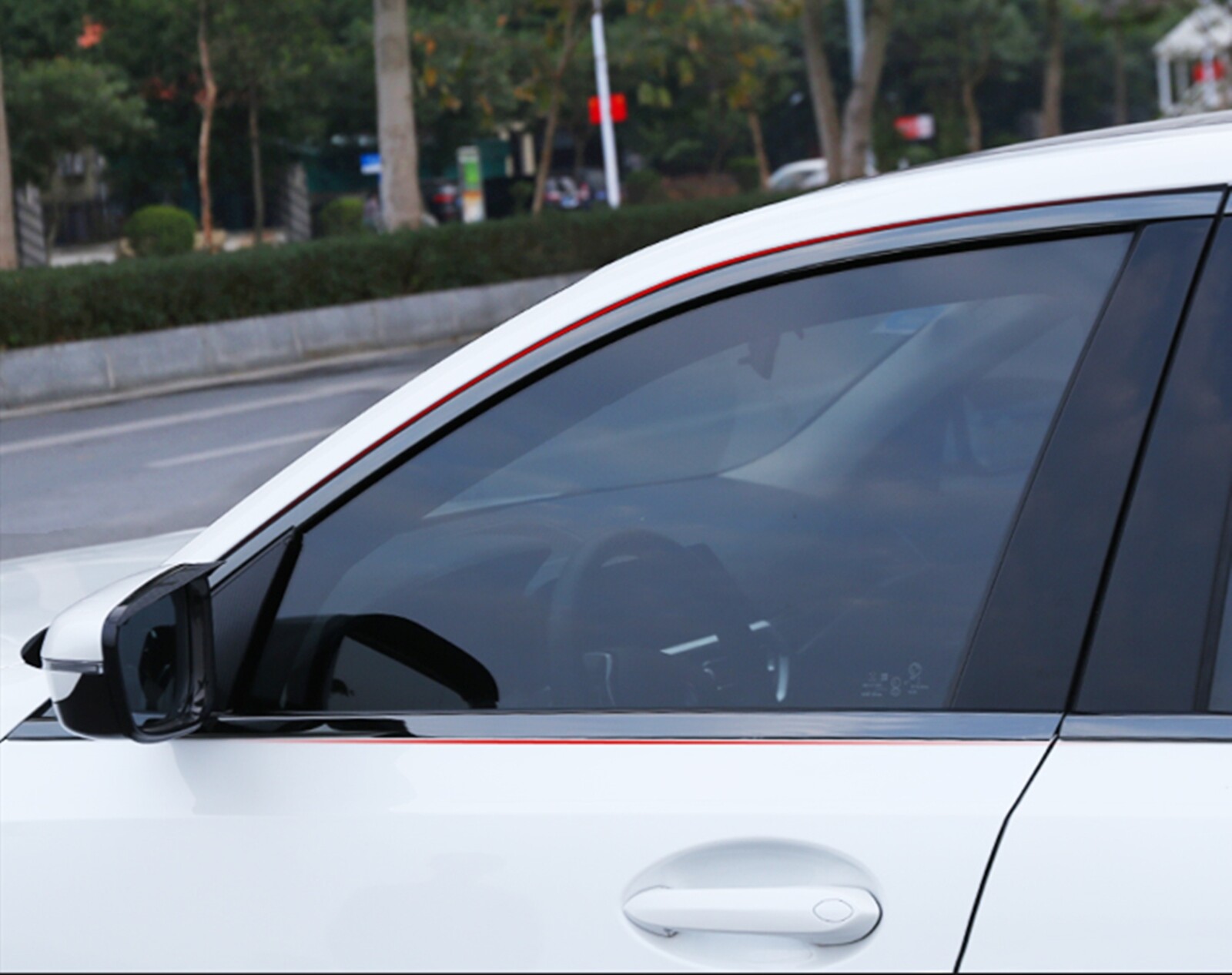 Titanium Black Stainless Steel Window Decor Strip For BMW 3 Series G20 2019-2023