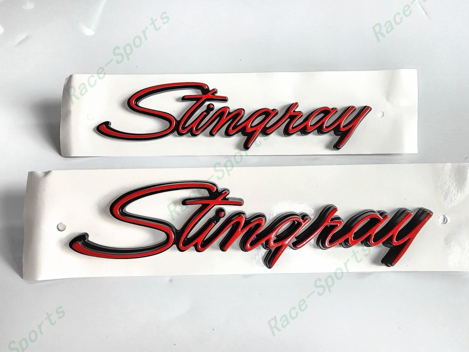 2PCS Red Black Front Fender Stingray Emblems Badges For 1969-1976 Corvette C3