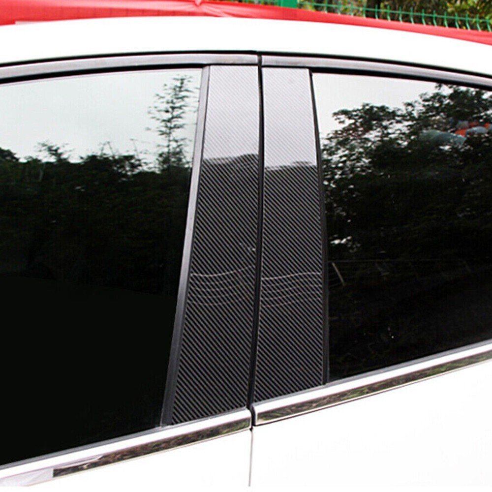 6pcs For 2016-2021 Honda Civic Door Pillar Post Trim Carbon Fiber Color Decor US