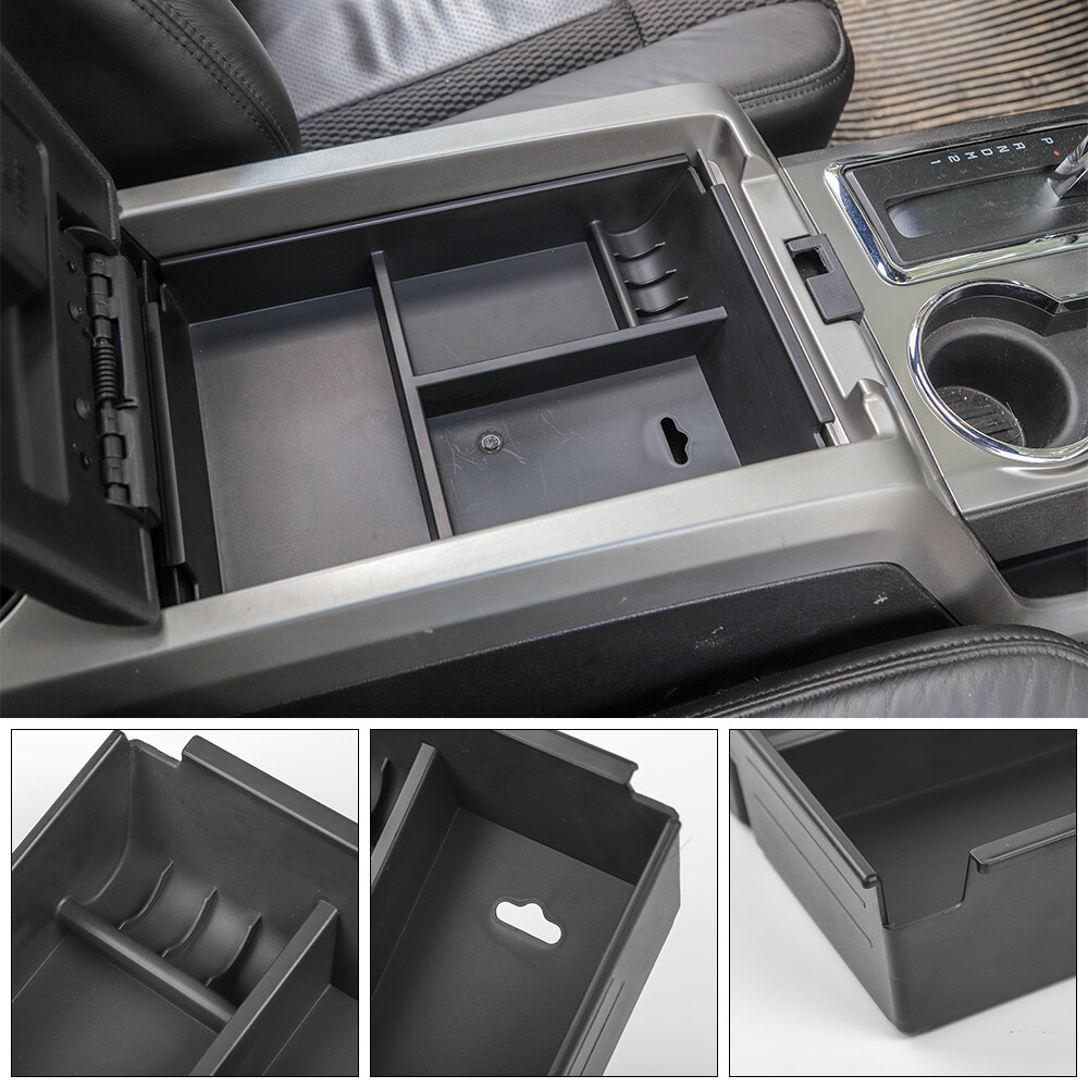 Center Console Storage Box Organizer Tray Accessories for Ford F150 2009-2014 a