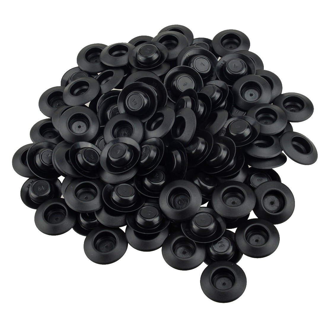 100pcs Black 1/2″ Hole Flush Mount Plastic Body & Sheet Metal Plug Button