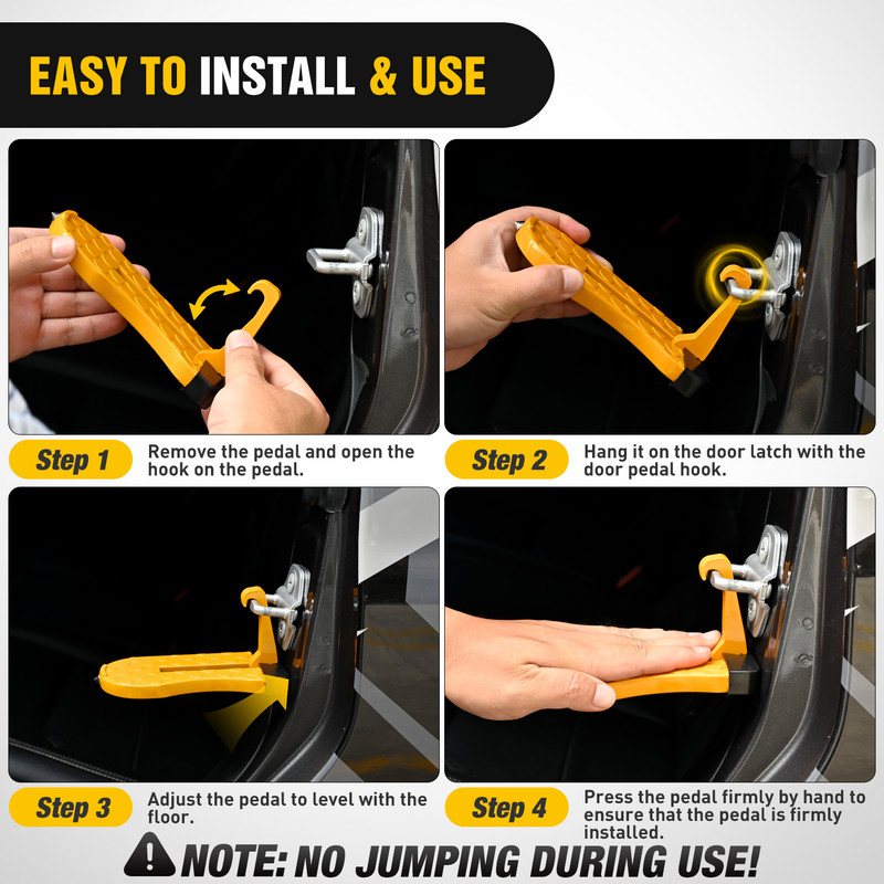 Car Door Step for Roof Access Universal Car Step Hook Max Load 400lbs 2 PCS