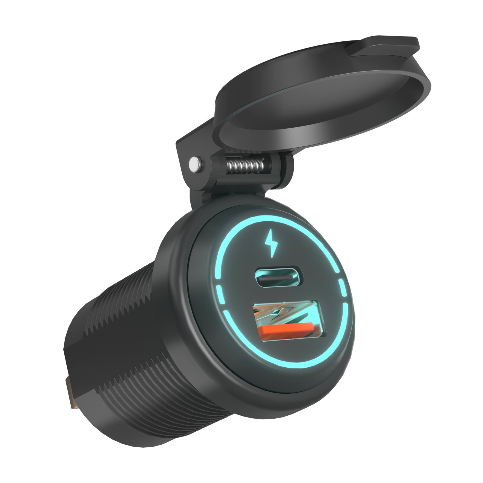 Car Phone Charger Cigarette Lighter Socket USB Type-C Port Charging Power Outlet