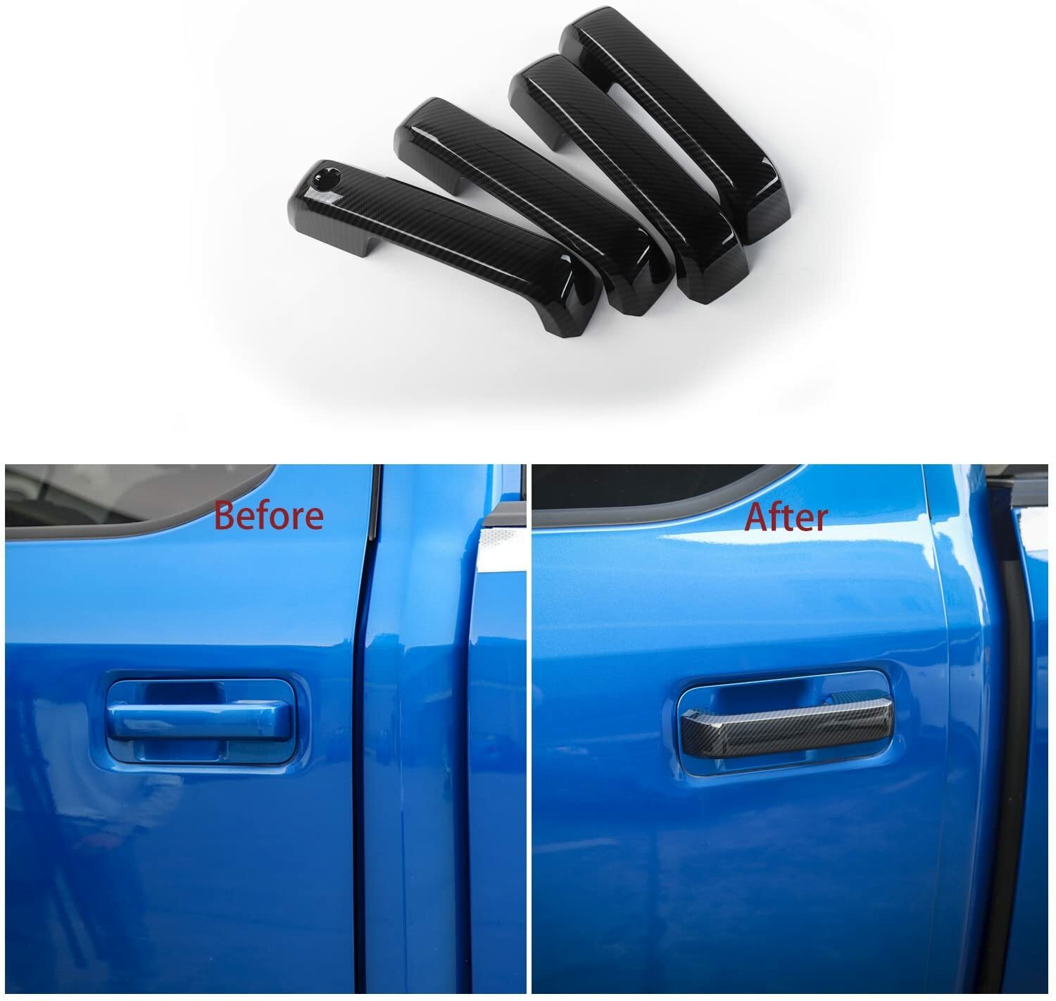 For Ford F150 2015-2019 Exterior Door Handle Cover Trim Without Thermo Sensor