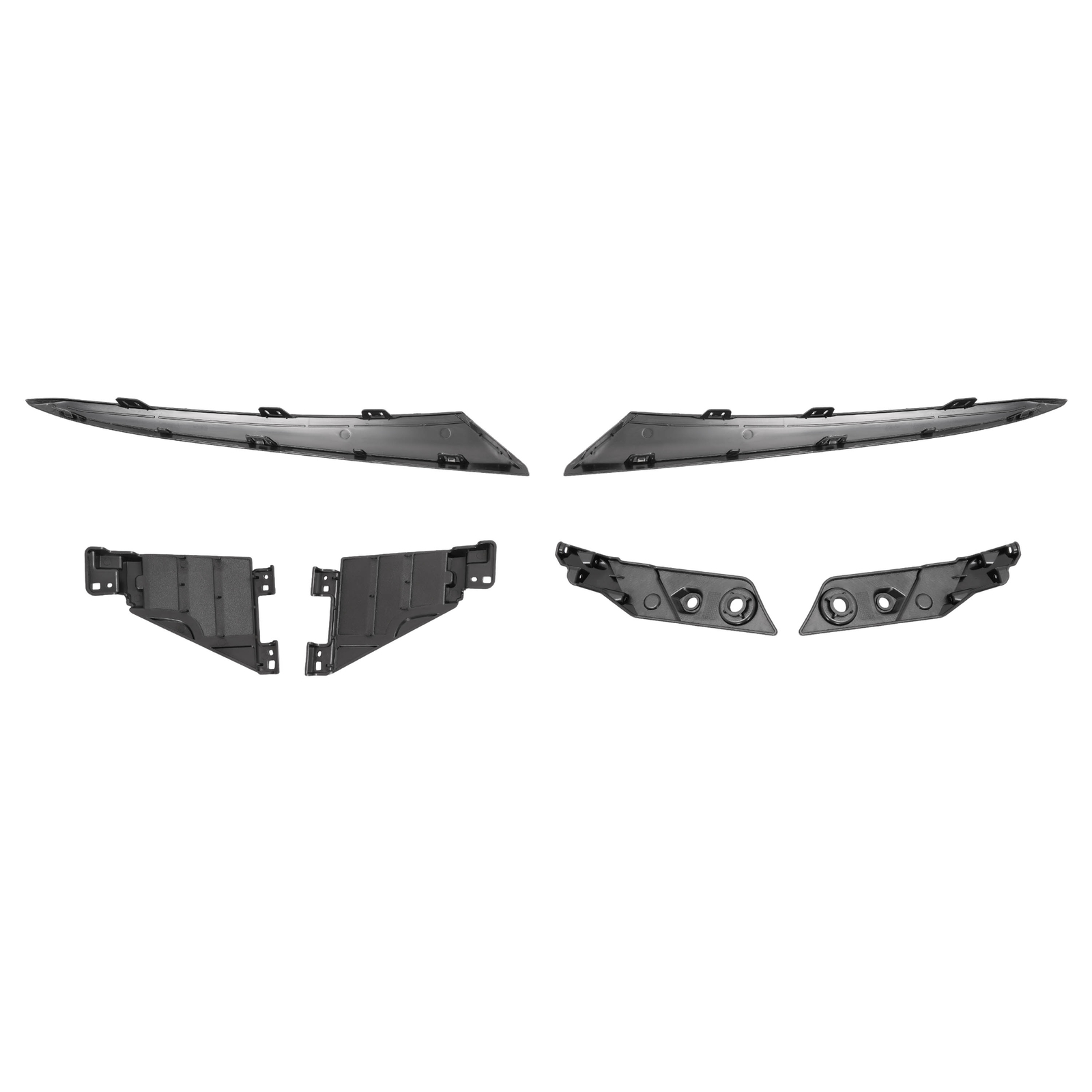 Front Bumper Upper & Lower Grill W/ Headlight Eyelid For Honda Civic 2022-2023