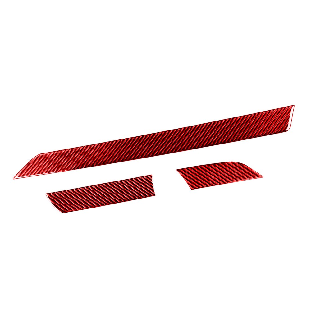 Carbon Fiber Red Dashboard Panel Cover Trim For Toyota Tundra 2014-2021 LHD 3PCS