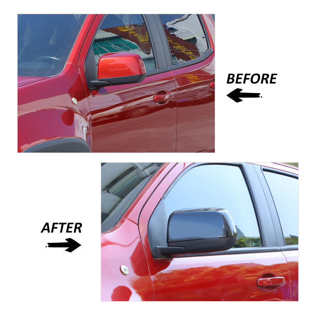 For 2015+ Chevy Colorado/CANYON Top Mirror + Door Handle + Tailgate Covers Black