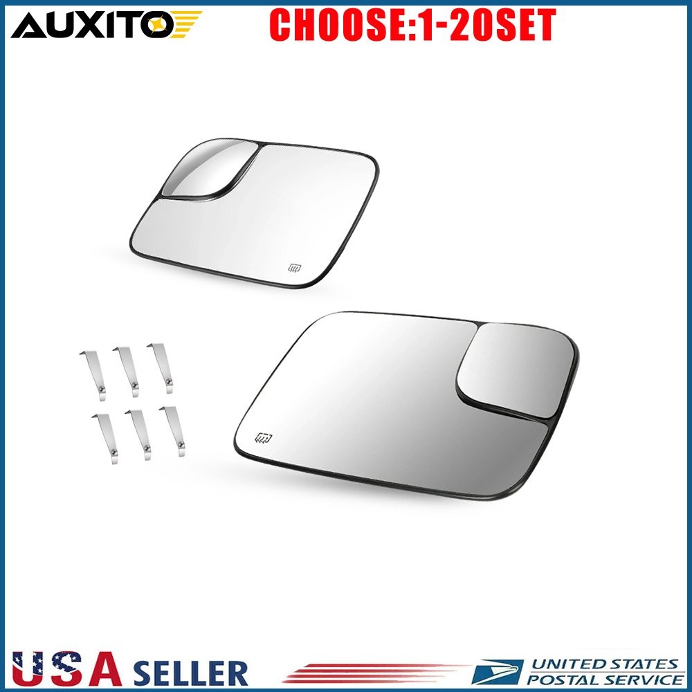 Left Right Heated Towing Mirror Glass For 05-09 Dodge RAM 1500 2500 3500 2-10X