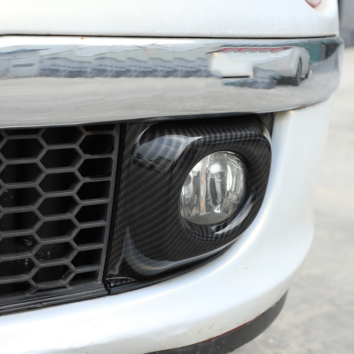 ABS Front Fog Light Lamp Cover Trim Kit Fit For Fiat 500 11-15 Carbon Fiber Look