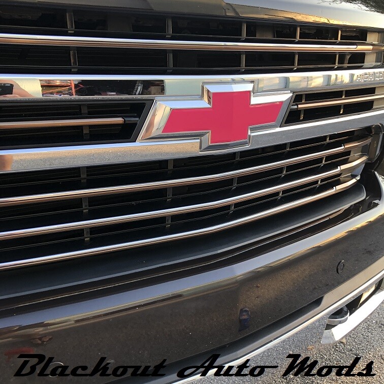 Pink Vinyl BowTie Grill Emblem Overlay For Chevrolet Tahoe Suburban 2015-2020