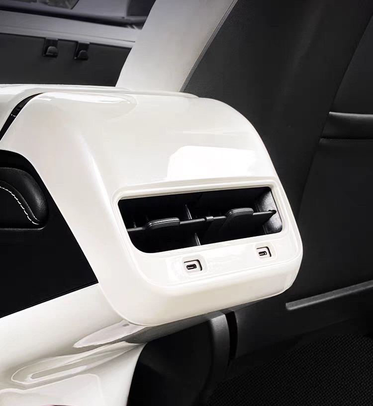 White Accessories Rear AC Air Vent Overlay Trim Cover For 17-23 Tesla Model 3 /Y