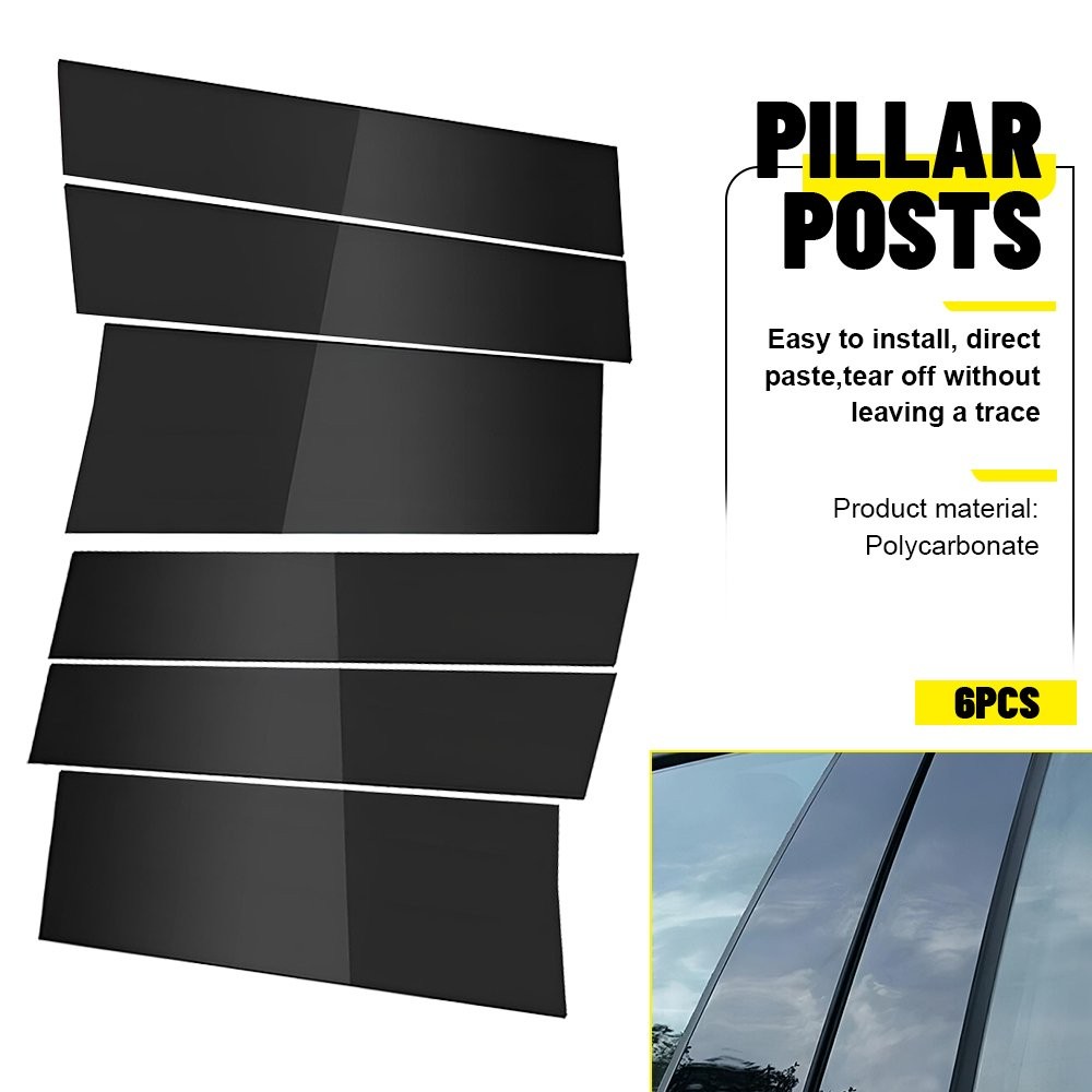 1-10Set For Odyssey Honda 2011-2017 Glossy Black Window Pillar Posts Cover Trim