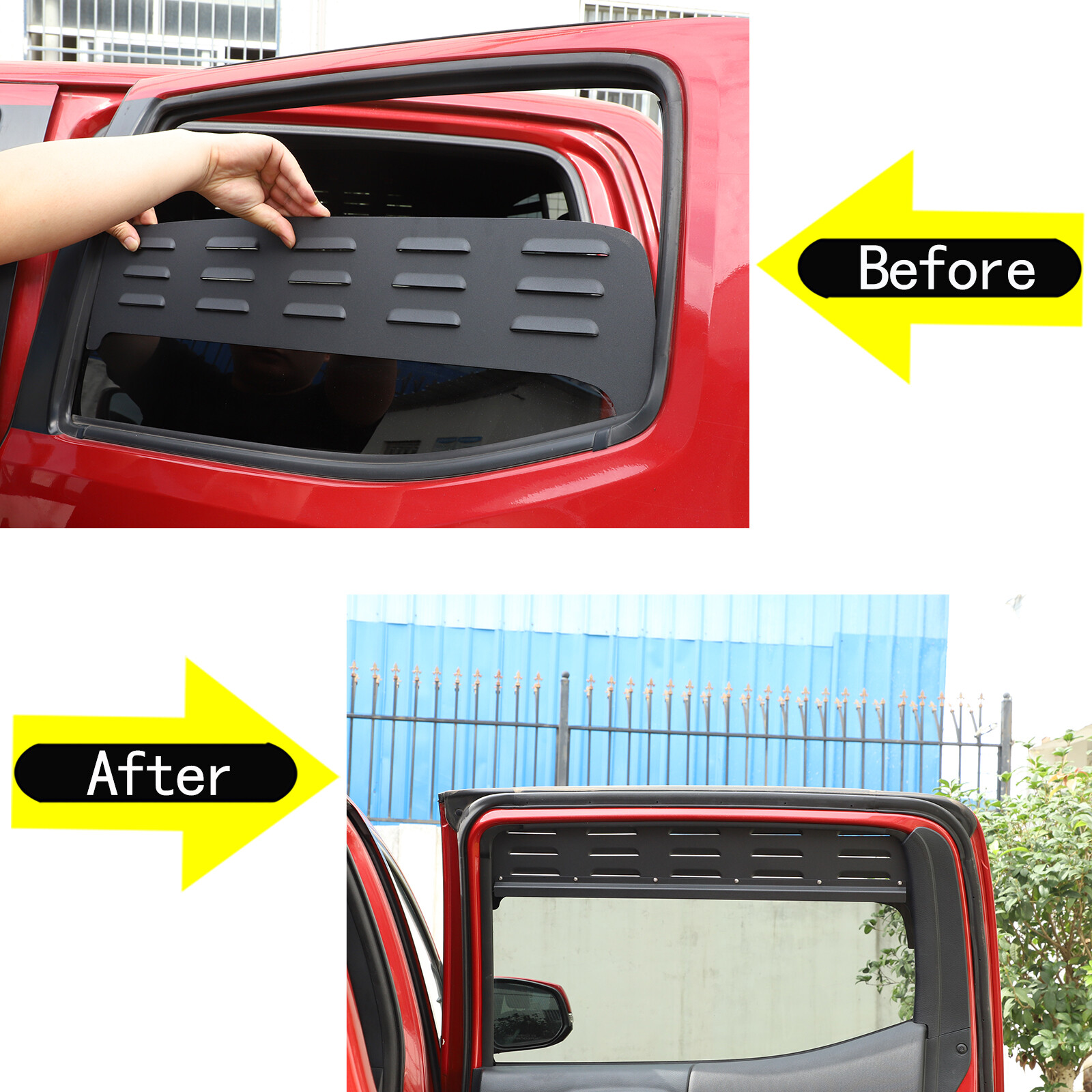 Black Aluminium Alloy Door Window Air Vents Screens For Toyota Tacoma 16-23 US