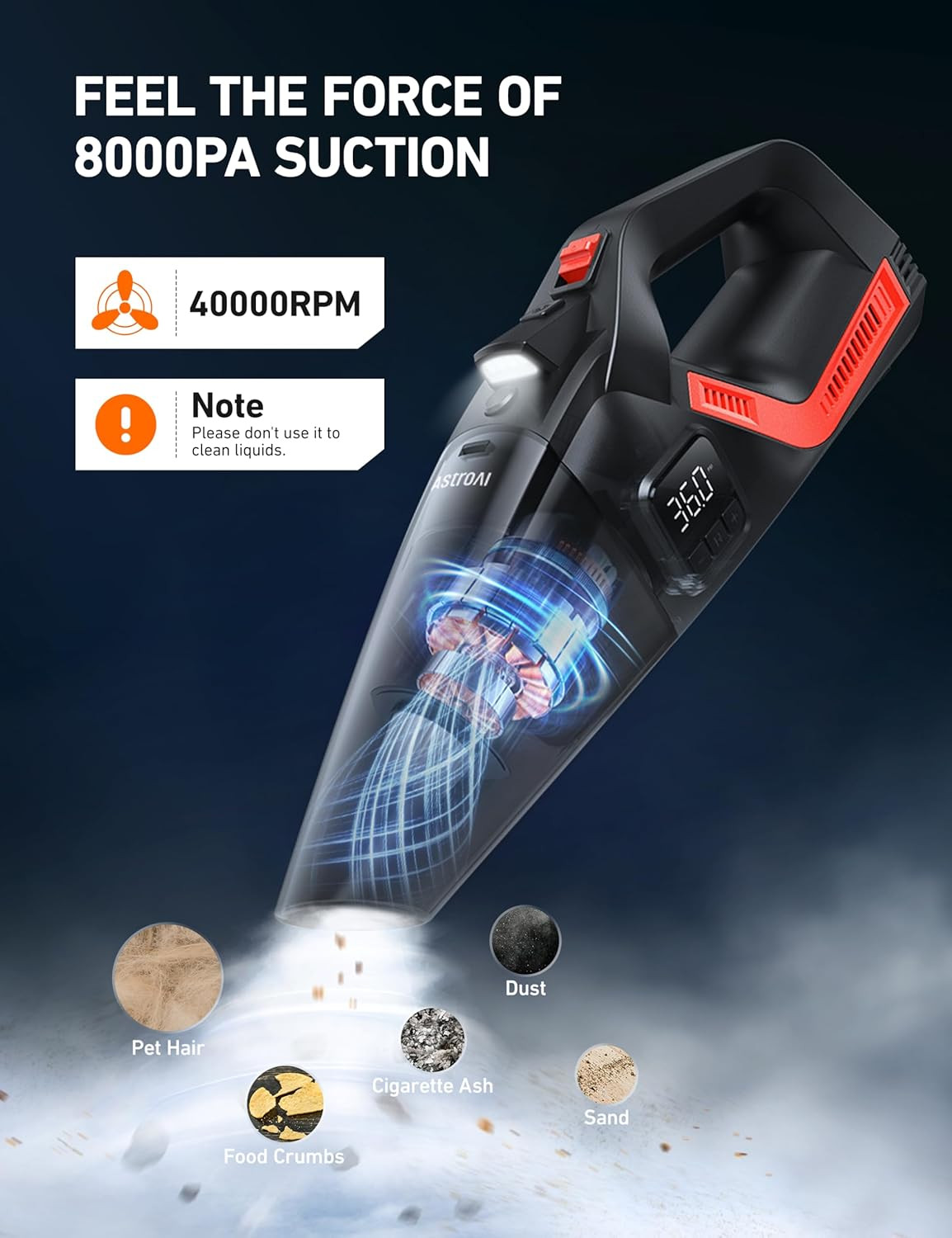 4In1 Car Vacuum Cleaner And Tire Inflator Portable w/Accessories Air Compressor