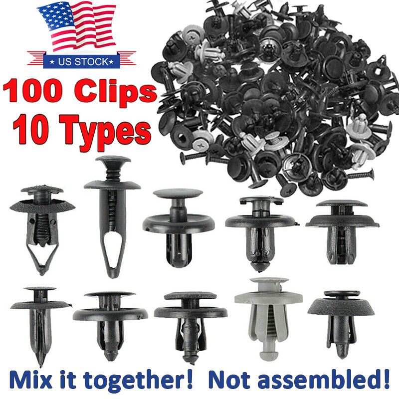 100pcs Bumper Clips FENDER TRIM Car Push Pin Rivet Fastener Retainer 9 8 7 6mm