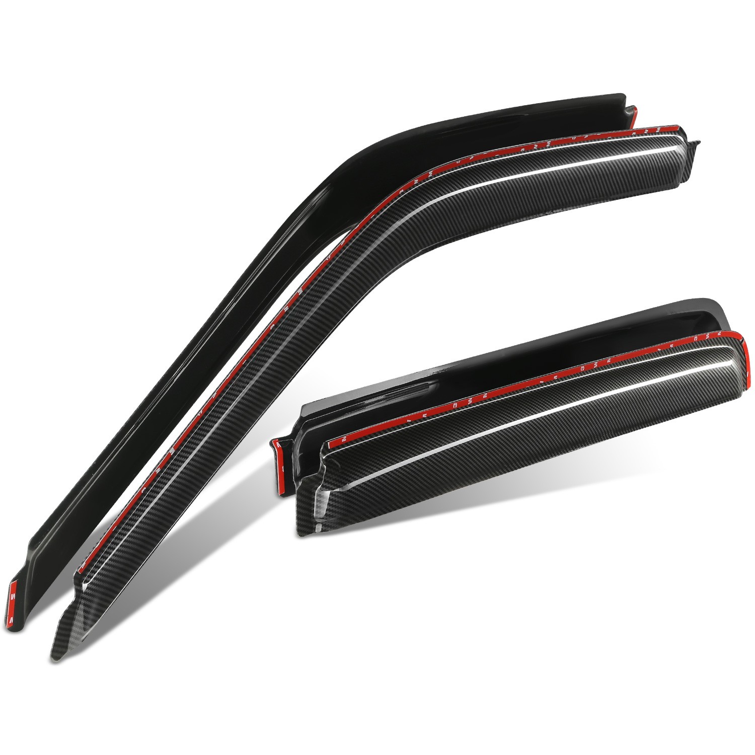 Fit 92-00 Tahoe Yukon Suburban Glossy Black 3M Adhesive Tape 4 Window Visors