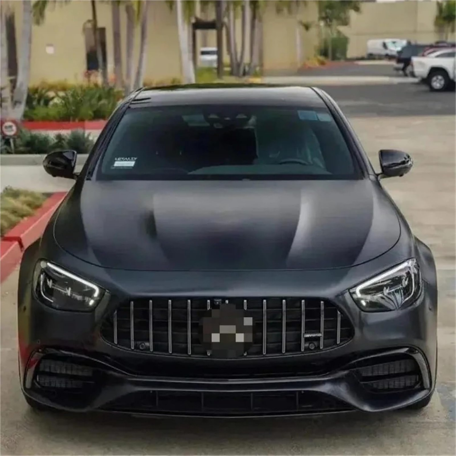 For Benz E-Class W213 2016-2020 Bumper Front Lip +Fog Light Cover Trim Black 6pc