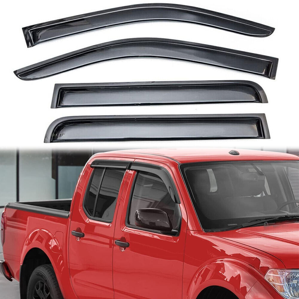 For 2005-2020 Nissan Frontier Crew Cab Window Visor Sun Rain Guards Vent Shade