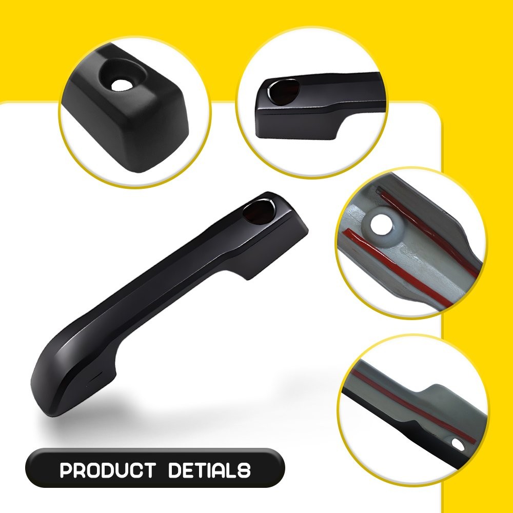 For 2022-23 2024 Toyota Tundra Left Right Outside Door Handle Covers Matte Black