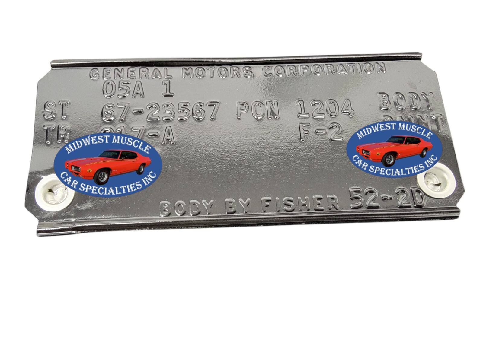 GM Chevy Pontiac Oldsmobile Factory Correct Firewall Cowl Data Plate Tag Rivets
