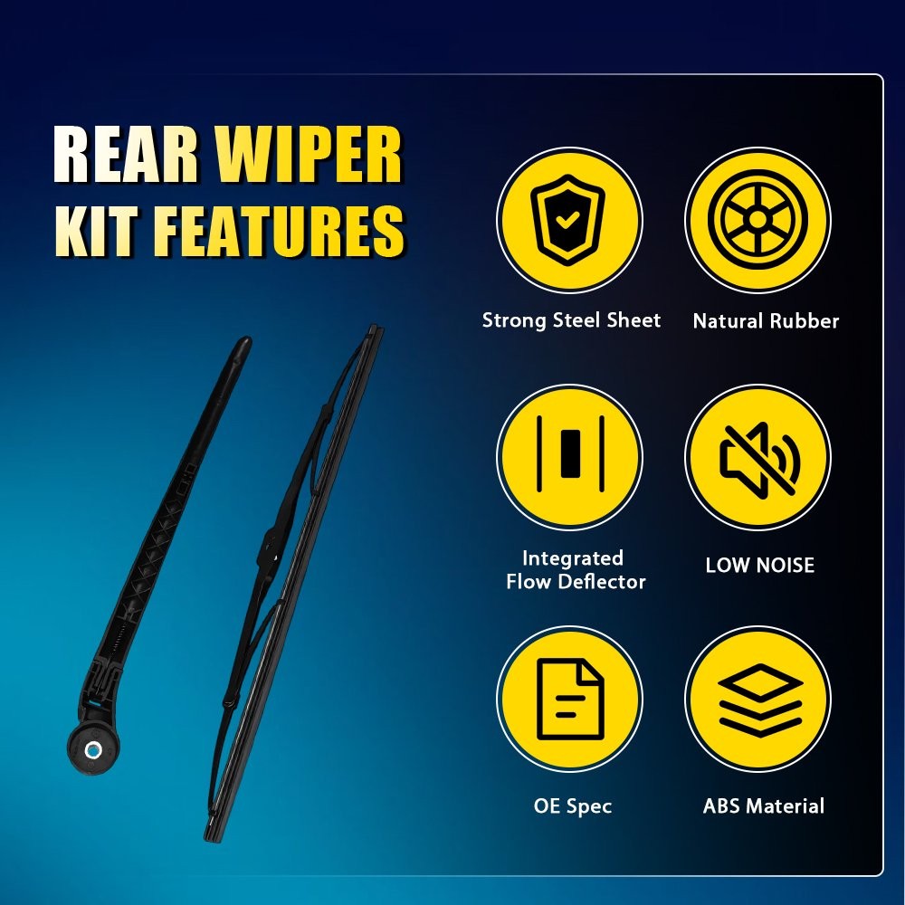 Rear Windshield Wiper Blade Arm For Porsche Cayenne 03-10 w/ Wiper Cover 1-5SET
