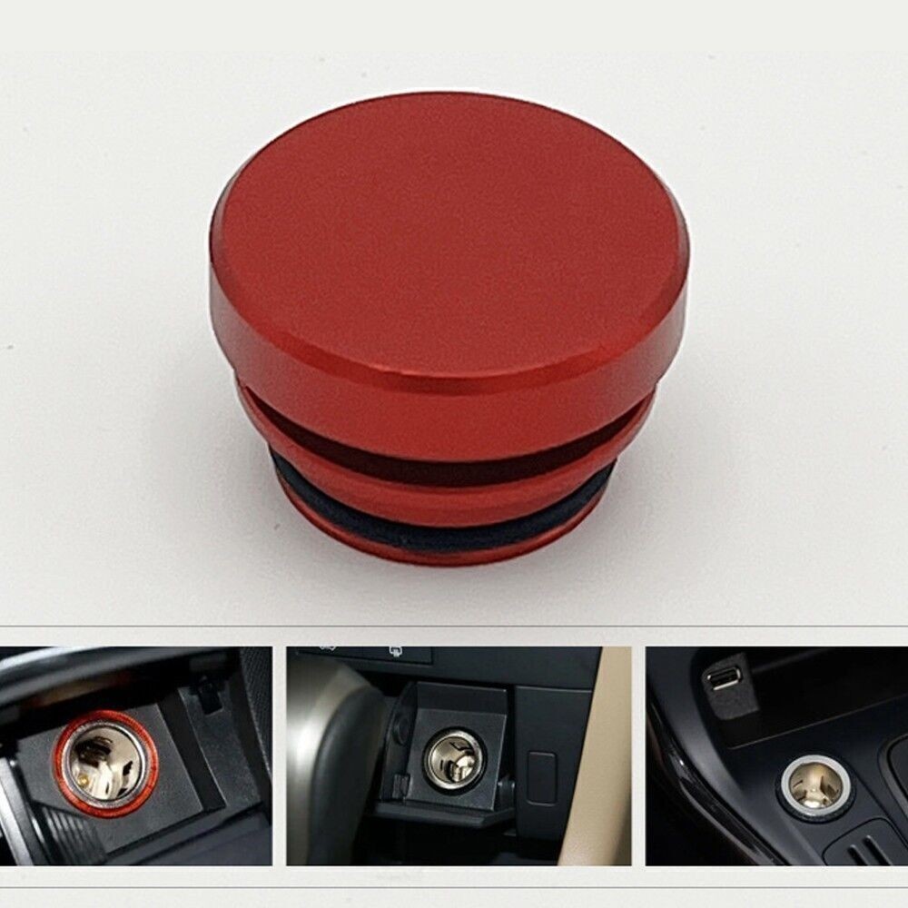 Car Durable Aluminum Cigarette Lighter Cover Cap Waterproof Dustproof Metal Part